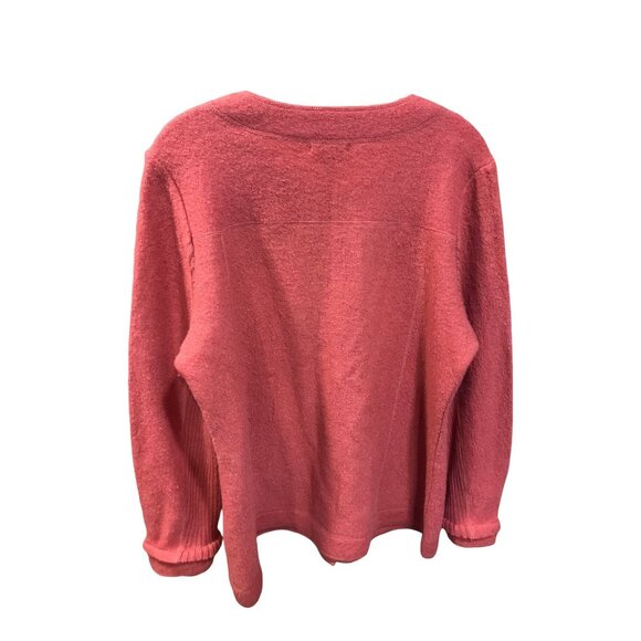 Laura Ashely Pumpkin Orange 100% Wool Button Down Long Sleeves - Picture 2 of 3